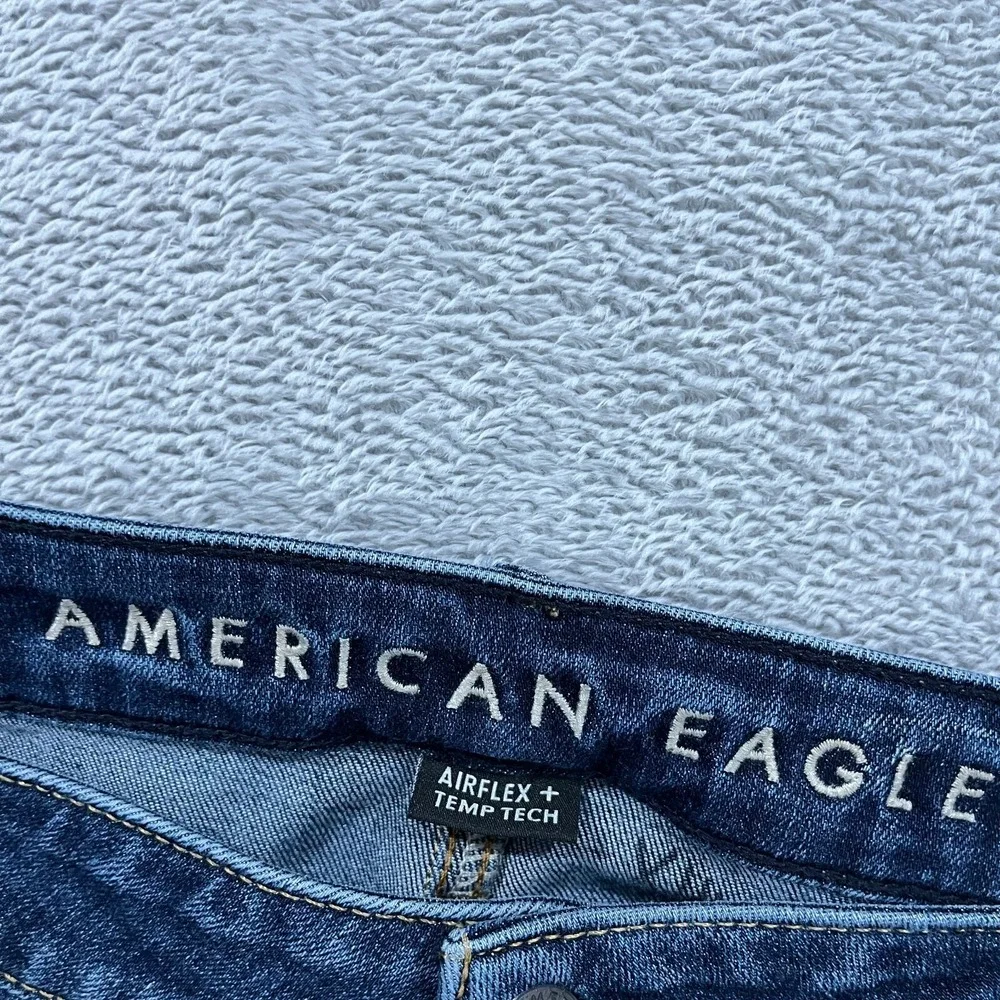 American Eagle Slim Jeans Men 40x30* AirFlex Temp Tech Blue‎ Denim Whiskered